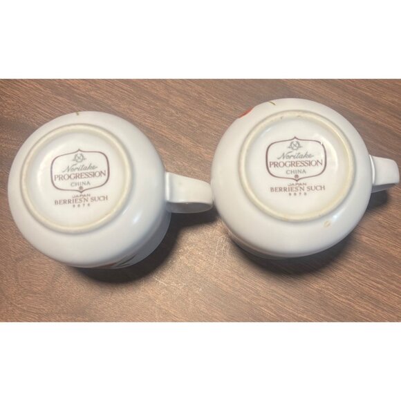 Noritake Progression China Berries N Such Coffee Flat Cups Set Of 2 - Picture 3 of 8